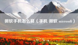 微软手机怎么样（手机 微软 microsoft）