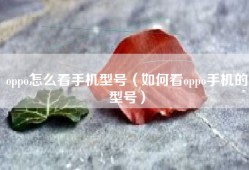 oppo怎么看手机型号（如何看oppo手机的型号）