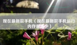 现在最新款手机（现在最新款手机运行内存是多少）