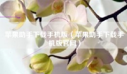 苹果助手下载手机版（苹果助手下载手机版官网）