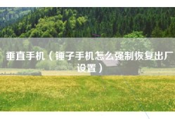 垂直手机（锤子手机怎么强制恢复出厂设置）