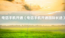 电信手机开通（电信手机开通国际长途）