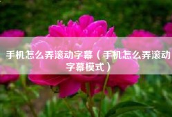 手机怎么弄滚动字幕（手机怎么弄滚动字幕模式）