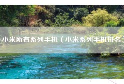 小米所有系列手机（小米系列手机排名）