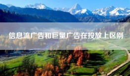 信息流广告和巨量广告在投放上区别