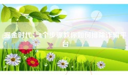 掘金时代：8个步骤教你如何排除诈骗平台