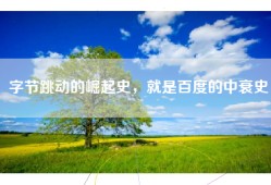 字节跳动的崛起史，就是百度的中衰史