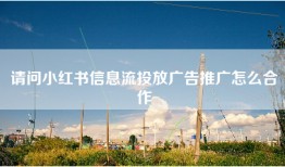 请问小红书信息流投放广告推广怎么合作