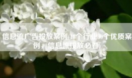 信息流广告投放案例(18个行业30个优质案例，信息流投放必看)