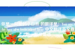 你是一只爱的小白熊 的翻译是：You are the love of a little white bear 中文翻译英文意思，翻译英语