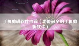 手机剪辑软件推荐（功能最全的手机剪辑软件）