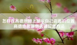 怎样在高德地图上显示自己店面的位置 高德地图新增店铺位置方法