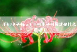 手机电子书txt（手机电子书模式是什么意思）