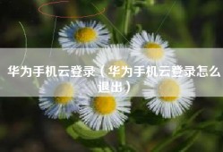 华为手机云登录（华为手机云登录怎么退出）