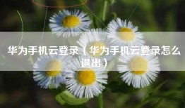 华为手机云登录（华为手机云登录怎么退出）