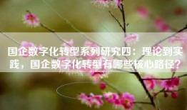 国企数字化转型系列研究四：理论到实践，国企数字化转型有哪些核心路径？