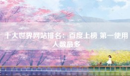 十大世界网站排名：百度上榜 第一使用人数最多