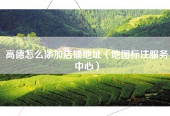 高德怎么添加店铺地址（地图标注服务中心）