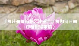 手机注册邮箱怎么注册（手机如何注册邮箱帐号申请）