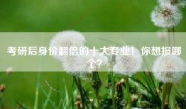 考研后身价翻倍的十大专业！你想报哪个？