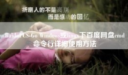 BaiduPCS-Go Windows或linux下百度网盘cmd命令行详细使用方法