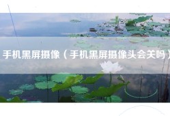 手机黑屏摄像（手机黑屏摄像头会关吗）