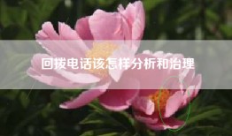 回拨电话该怎样分析和治理