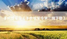 手机统军令（手机统军令梦三国下载）
