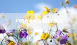 申请老字号需要什么条件