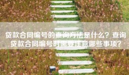 贷款合同编号的查询方法是什么？查询贷款合同编号时需要注意哪些事项？