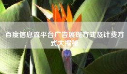 百度信息流平台广告展现方式及计费方式大揭秘