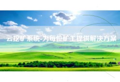 云挖矿系统-为每位矿工提供解决方案