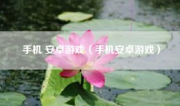 手机 安卓游戏（手机安卓游戏）