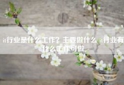 it行业是什么工作？主要做什么 it行业有什么工作可做