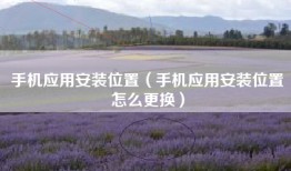 手机应用安装位置（手机应用安装位置怎么更换）