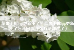 苹果手机app更新不了（苹果手机app更新不了怎么回事,什么方法都试了）