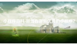 小程序百科-微信有哪些优秀的小程序？