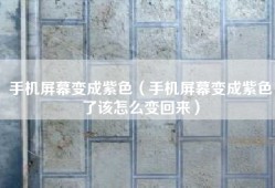 手机屏幕变成紫色（手机屏幕变成紫色了该怎么变回来）