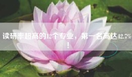 读研率超高的12个专业，第一名高达42.7%！