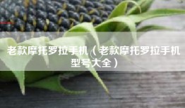 老款摩托罗拉手机（老款摩托罗拉手机型号大全）