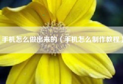 手机怎么做出来的（手机怎么制作教程）