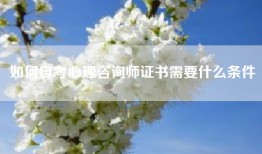 如何自考心理咨询师证书需要什么条件