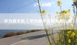 华为查手机（华为查手机型号怎么查）