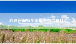 心理咨询师全国报考条件是什么