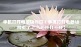 手机打开电脑版网页(手机打开电脑版网页了,怎么还是打不开)