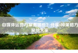 自媒体运营方案有哪些？分享8种策略方案给大家