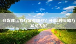 自媒体运营方案有哪些？分享8种策略方案给大家