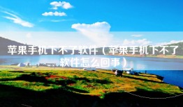 苹果手机下不了软件（苹果手机下不了软件怎么回事）