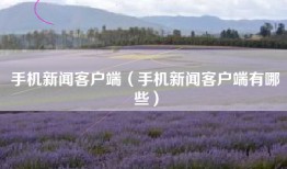 手机新闻客户端（手机新闻客户端有哪些）