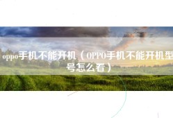 oppo手机不能开机（OPPO手机不能开机型号怎么看）